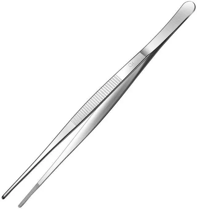 Main image of Long Tweezers, Stainless Steel, 8 inches