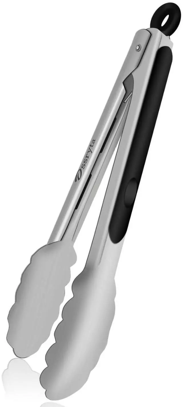 Main image of Stainless Steel Small Tong for Cooking - Mini 7 Inch Locking Tongs, Heat Resistant to 600°F, Food Grade Kitchen Metal Tong for Food, Salad, Pasta, Steaks, Vegetables - Dishwasher Safe
