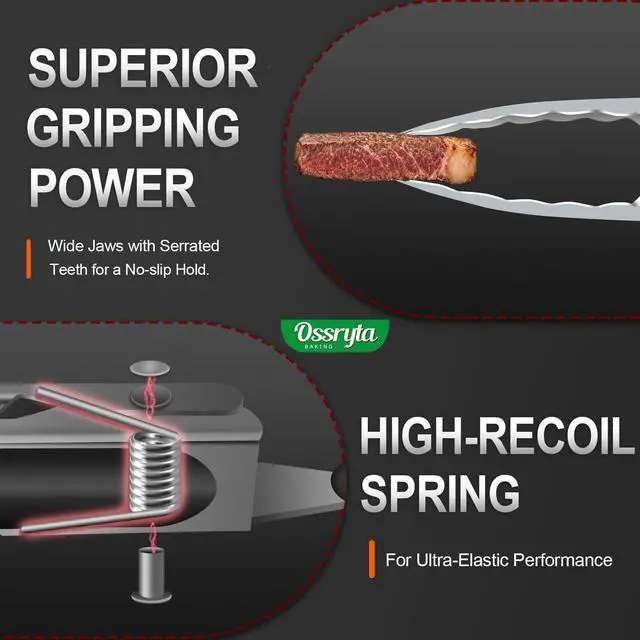 Alt view image 4 of 7 - Stainless Steel Small Tong for Cooking - Mini 7 Inch Locking Tongs, Heat Resistant to 600°F, Food Grade Kitchen Metal Tong for Food, Salad, Pasta, Steaks, Vegetables - Dishwasher Safe