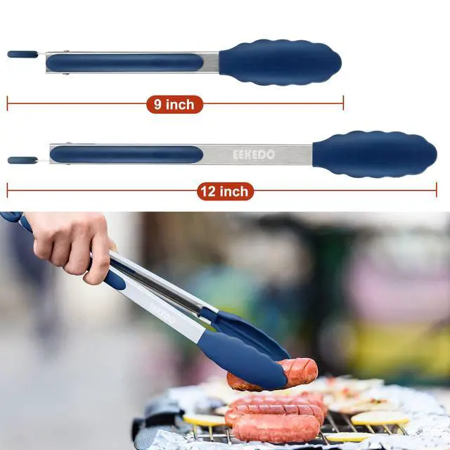 Alt view image 6 of 7 - Tongs for Cooking, Stainless Steel Kitchen Tongs with Silicone Tips