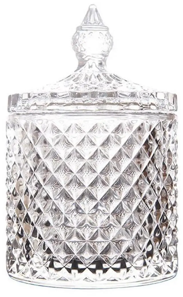 Main image of 300ml 10oz Glass Cryctal Candy Jar with Lid/Cookie Jar/Jewelry Box/Buffet & Biscuit Containers for Kitchen Pantry Cookies Sugar Storage