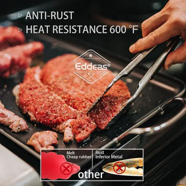 Alt view image 3 of 7 - Tongs For Cooking Up to 600 °F Metal Kitchen Tongs 3PCS 7,9,12 Inch