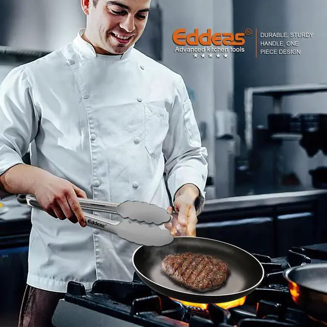 Alt view image 5 of 7 - Tongs For Cooking Up to 600 °F Metal Kitchen Tongs 3PCS 7,9,12 Inch