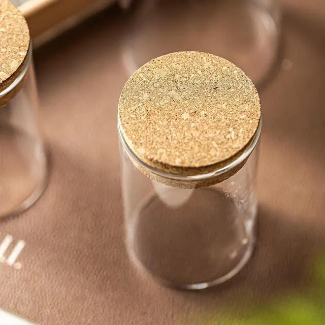 Alt view image 4 of 7 - 10oz Glass Storage Container - Airtight Glass Jars with Cork Lid, Spice Jars, Candy Jar, Food Storage Jars for Candy, Spices, Coffee, Tea, Nuts (2PCS)
