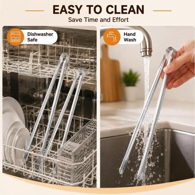 Alt view image 7 of 7 - 2 Pcs Non-Slip Serrated Cooking Tongs Stainless Steel Serrated Tips Kitchen Tongs One-Piece Metal BBQ Tong for Grilling Frying Plating (11.8 & 13.8)
