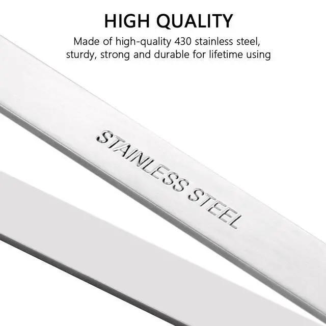 Alt view image 4 of 7 - 2 Pieces Fish Bone Tweezers, Stainless Steel Flat and Slant Tweezers Pliers Remover Tool (4.6")