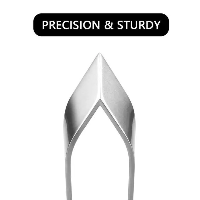Alt view image 5 of 7 - 2 Pieces Fish Bone Tweezers, Stainless Steel Flat and Slant Tweezers Pliers Remover Tool (4.6")