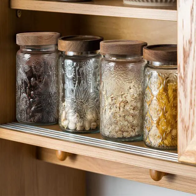 Alt view image 7 of 7 - Vintage Glass Jar with Lid, Airtight Candy Coffee Canister Food Storage