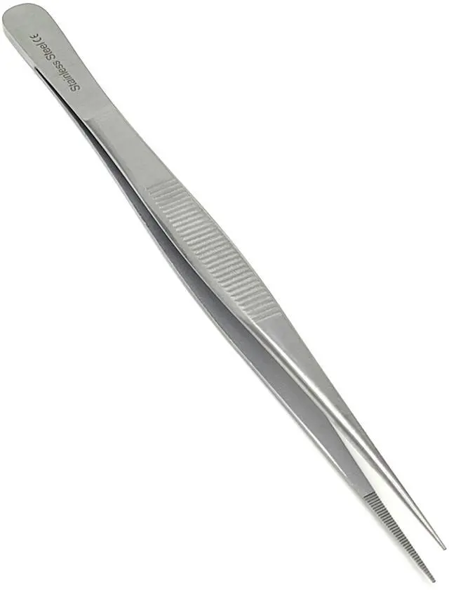 Main image of Stainless Steel High Precision Forceps with Fine Strong Straight Serrated Point to use Engineer Labware for Scientific Use 6" (15.2 cm), (6 Inch)