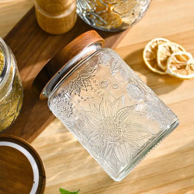 Alt view image 3 of 7 - Glass Storage Containers With Lids, Glass Jars With Lids, 24OZ
