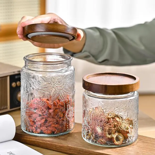 Alt view image 6 of 7 - Glass Storage Containers With Lids, Glass Jars With Lids, 24OZ