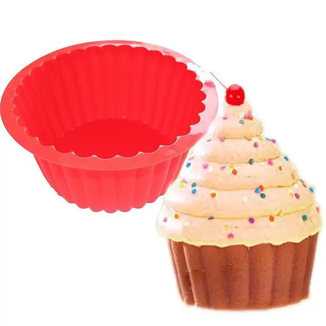 Alt view image 2 of 7 - Giant Cupcake Pan Round Chocolate Cake Bread Bakeware Silicone Mold Top Dia. 7.8inch,Bottom 5.3inch, Height 3.5 inch