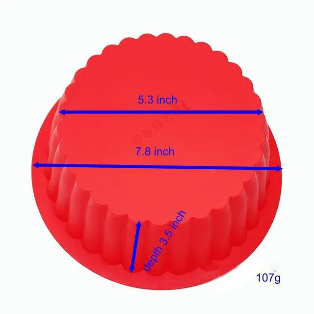 Alt view image 4 of 7 - Giant Cupcake Pan Round Chocolate Cake Bread Bakeware Silicone Mold Top Dia. 7.8inch,Bottom 5.3inch, Height 3.5 inch