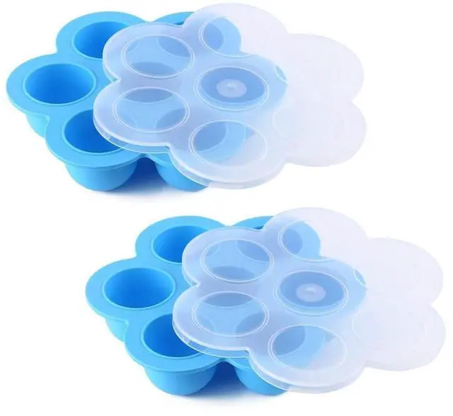 Main image of 2pcs Silicone Egg Bites Molds for 5, 6, 8 QT Instant Cooker, Pressure Cooker, Food Storage Container with Lid & Freezer Tray (6.3x5.7x1.4in)