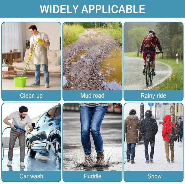 Alt view image 7 of 7 - High-Top Waterproof Shoe Covers,10 Pcs,Rain Shoe Covers&Boot Covers,XL Size