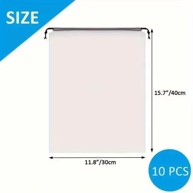Alt view image 4 of 4 - 5PCS Portable Shoe Drawstring Storage Bag for Sundries Travel, Makeup Bag, Waterproof Transparent Plastic Storage Bag