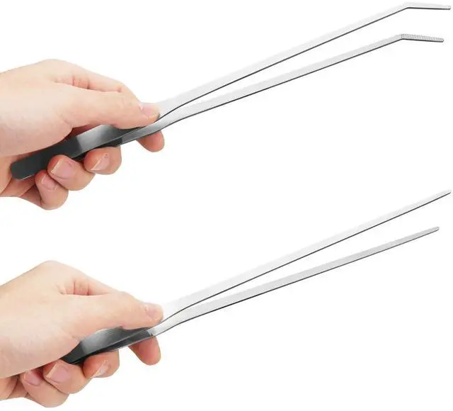 Main image of 2PCS 10.6" Stainless Steel Aquarium & Reptile Feeding Tweezers