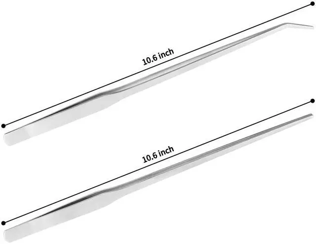 Alt view image 2 of 7 - 2PCS 10.6" Stainless Steel Aquarium & Reptile Feeding Tweezers