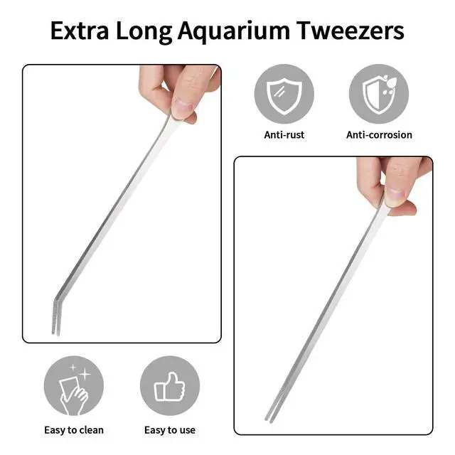 Alt view image 5 of 7 - 2PCS 10.6" Stainless Steel Aquarium & Reptile Feeding Tweezers