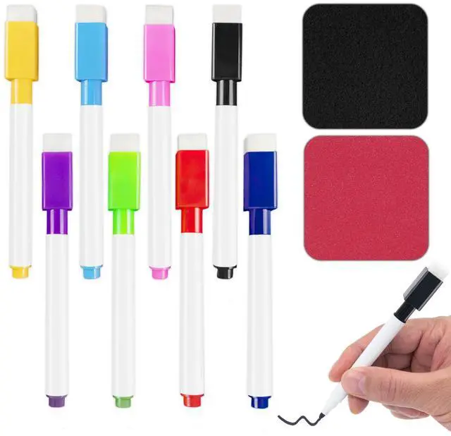 Main image of 8 Pcs Magnetic Dry Erase Markers, Chisel Tip, Colorful