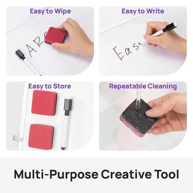 Alt view image 4 of 7 - 8 Pcs Magnetic Dry Erase Markers, Chisel Tip, Colorful