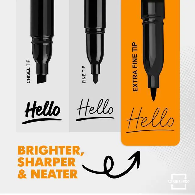 Alt view image 2 of 7 - Colored Dry Erase Markers Extra Fine Tip 4 Pack Low Odor Whiteboard Markers with Eraser & Magnetic Cap, Assorted Colors Thin Skinney for Teacher Classroom Office White Board Marker