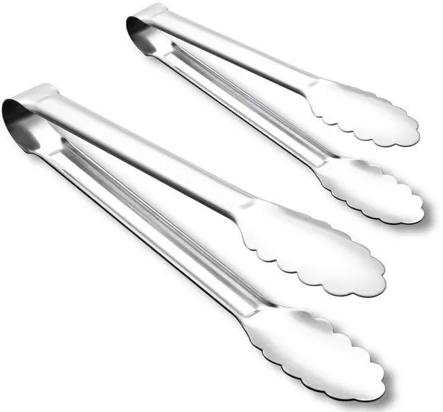Main image of Seamless Tongs for Cooking, One-Piece Design, Durable Heat Resistant Stainless Steel Tongs for Kitchen, Grill, BBQ, Salad, Dishwasher Safe, Metal Tongs Set (12" & 9")