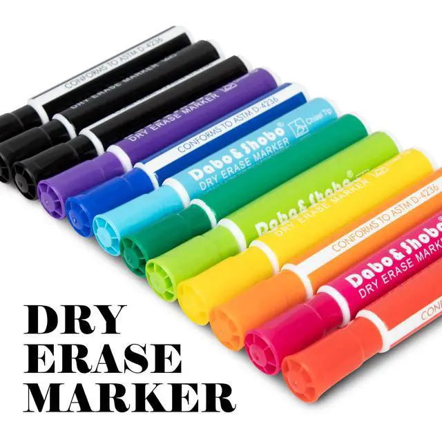 Alt view image 3 of 7 - Dry Erase Markers 24 Pack, 10 Assorted Colors With Low Odor Ink, Chisel Tip, Whiteboard Markers For Office