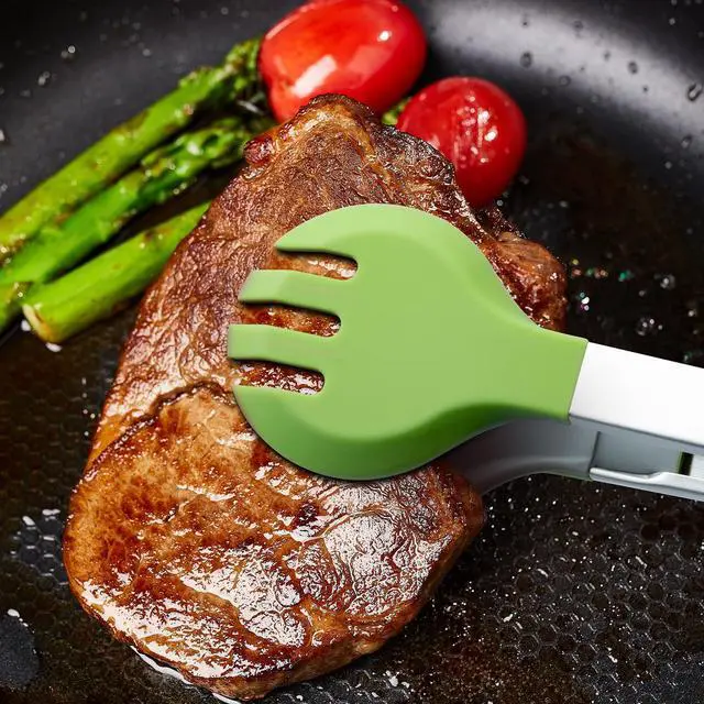 Alt view image 5 of 7 - 12 Inch Cooking Tongs, Stainless Steel Kitchen Tongs with Silicone Tips