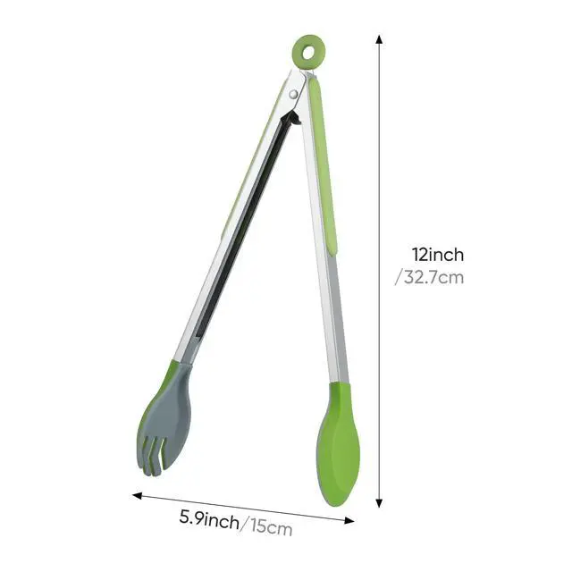 Alt view image 7 of 7 - 12 Inch Cooking Tongs, Stainless Steel Kitchen Tongs with Silicone Tips