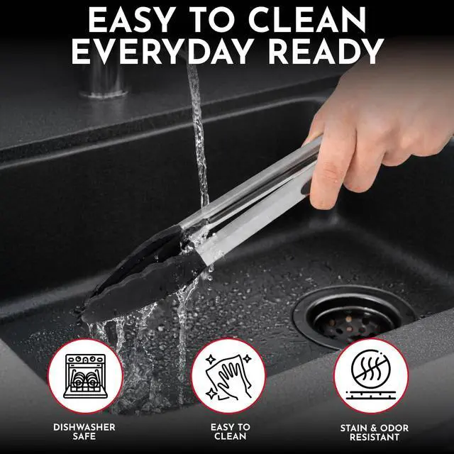 Alt view image 6 of 7 - 12, 9 & 7 Inch Locking Silicone Tongs for Cooking, Set of 3