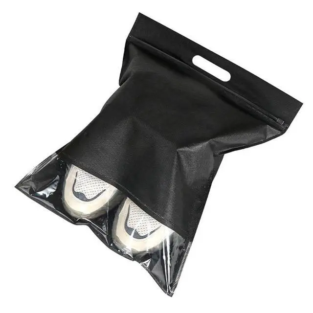 Alt view image 4 of 7 - 5 Pack Travel Shoe Bags with Clear Window Portable Shoe Bags Organizer Storage Shoe Pouch for Gym Sports Sweaty Athletic Shoes Sneakers Luggage Packing Suitcase Closet Organization