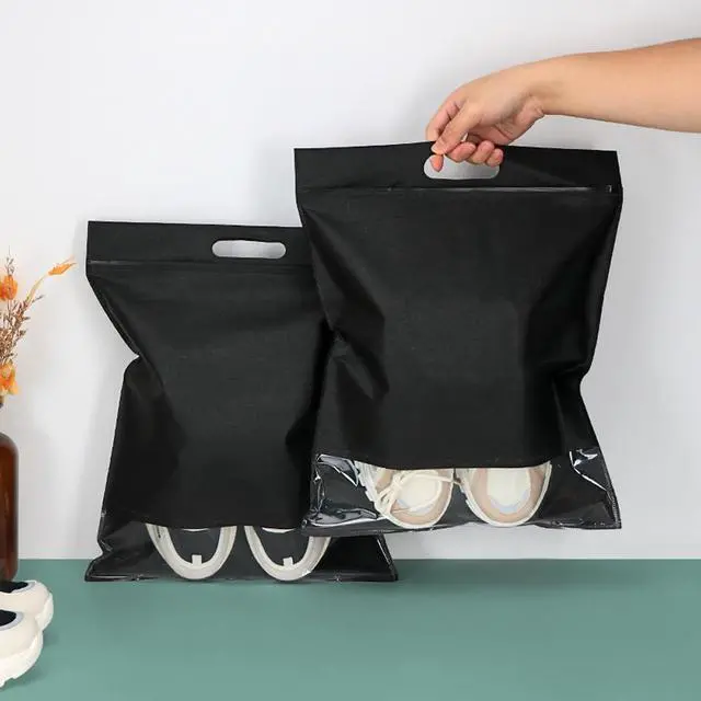 Alt view image 5 of 7 - 5 Pack Travel Shoe Bags with Clear Window Portable Shoe Bags Organizer Storage Shoe Pouch for Gym Sports Sweaty Athletic Shoes Sneakers Luggage Packing Suitcase Closet Organization