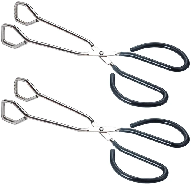 Main image of 10-Inch Heavy Duty Stainless Steel Kitchen Scissor Tongs, Set of 2