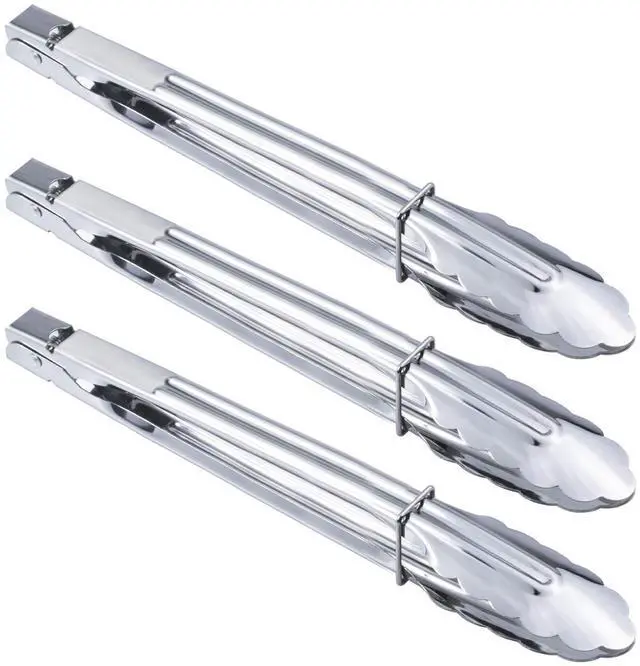 Main image of Stainless Steel Serving Tongs Grilling Tongs for Cooking Camping Barbecue (12-Inch 3 Pieces)