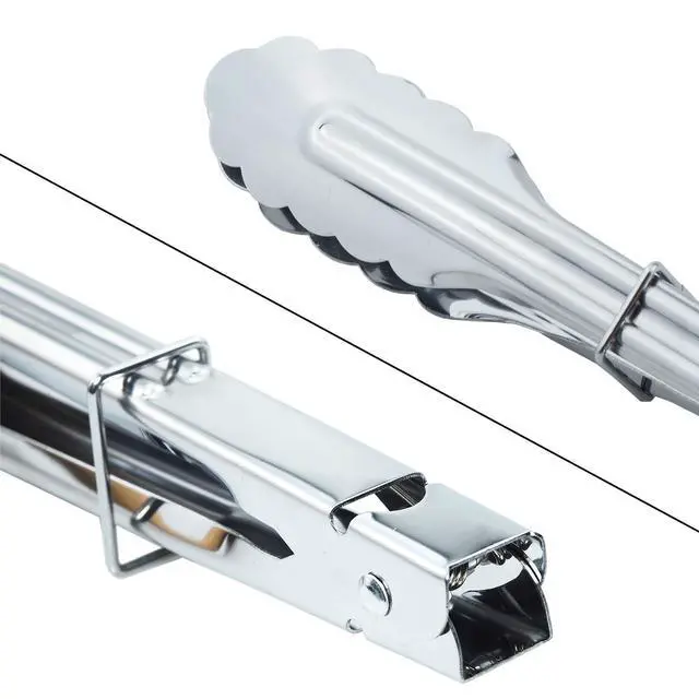 Alt view image 4 of 6 - Stainless Steel Serving Tongs Grilling Tongs for Cooking Camping Barbecue (12-Inch 3 Pieces)
