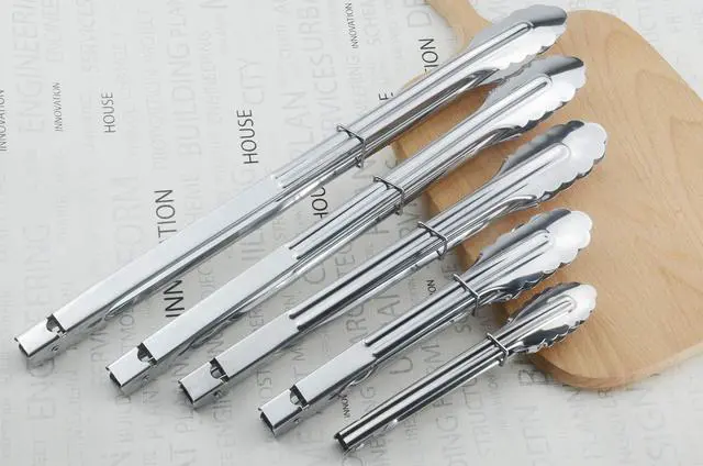 Alt view image 5 of 6 - Stainless Steel Serving Tongs Grilling Tongs for Cooking Camping Barbecue (12-Inch 3 Pieces)