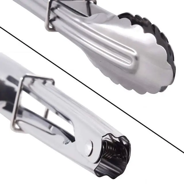 Alt view image 5 of 7 - 7-Inch Small Stainless Steel Serving Tongs, Set of 3 (Silver)
