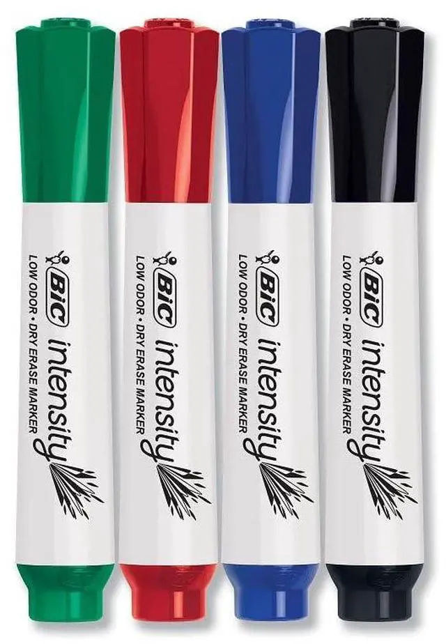 Main image of Intensity Low Odor Dry Erase Markers, Chisel Tip, 4-Count Pack