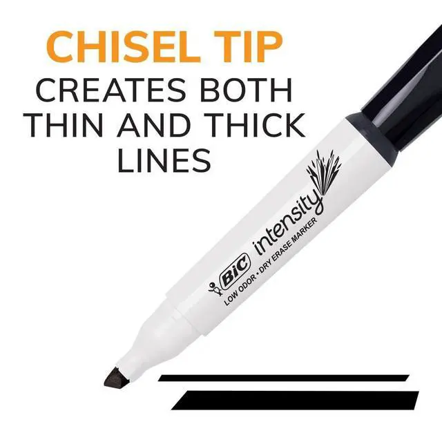 Alt view image 3 of 7 - Intensity Low Odor Dry Erase Markers, Chisel Tip, 4-Count Pack
