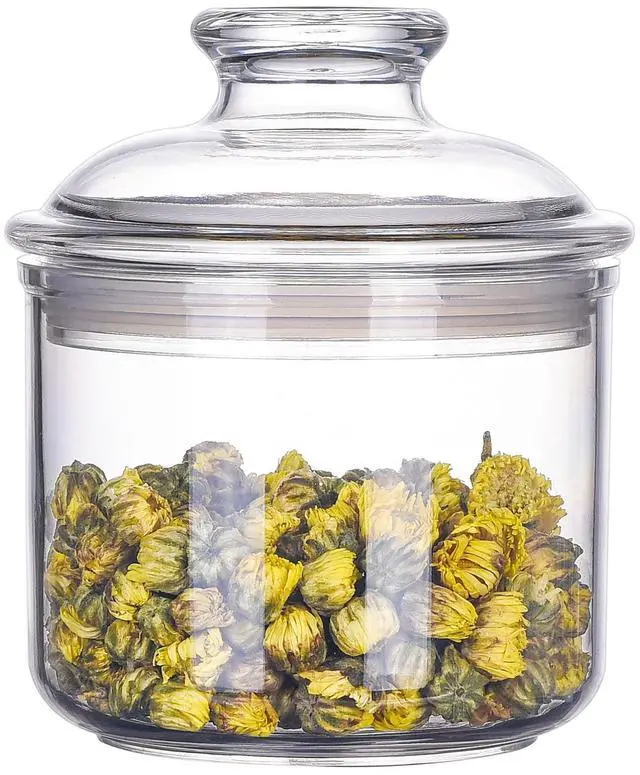 Main image of 13.5oz Small Acrylic Storage Jar, Airtight Lid with Silicone Sealing Ring, Ideal Canister Container for Sugar, Tea, Spices, Herbs, Shells, Bath Salt, Christmas Decorative Apothecary Jars