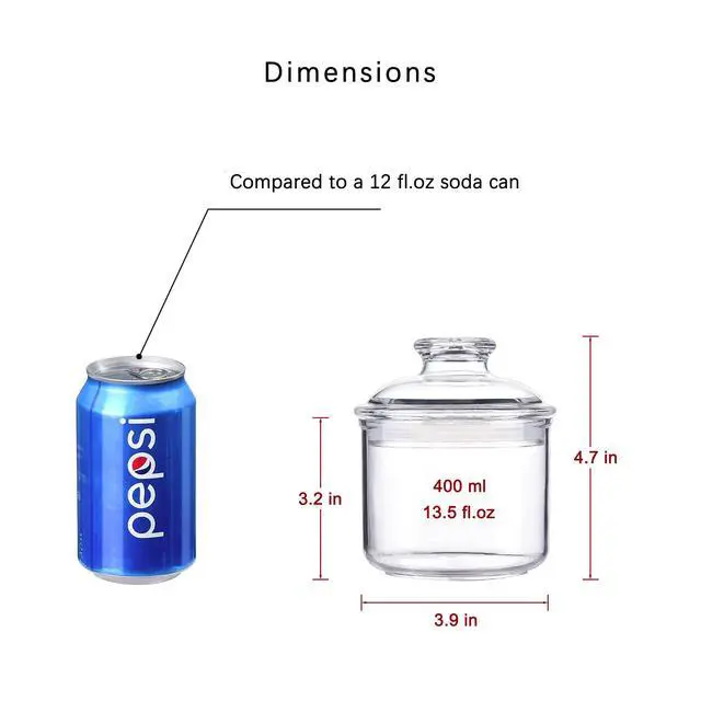 Alt view image 2 of 6 - 13.5oz Small Acrylic Storage Jar, Airtight Lid with Silicone Sealing Ring, Ideal Canister Container for Sugar, Tea, Spices, Herbs, Shells, Bath Salt, Christmas Decorative Apothecary Jars