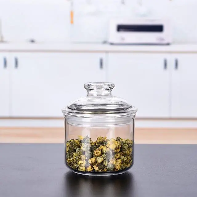 Alt view image 5 of 6 - 13.5oz Small Acrylic Storage Jar, Airtight Lid with Silicone Sealing Ring, Ideal Canister Container for Sugar, Tea, Spices, Herbs, Shells, Bath Salt, Christmas Decorative Apothecary Jars