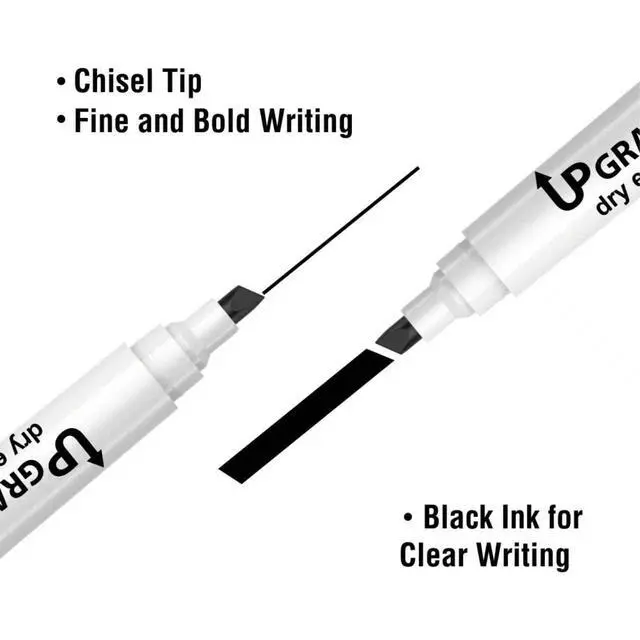 Alt view image 6 of 7 - Upgrade Office Supply Dry Erase Markers, Black Low Odor Ink, Chisel Tip, 4 Count
