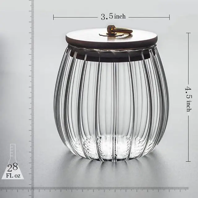 Alt view image 2 of 7 - Glass Jars with Bamboo Lids, 23 FL OZ Glass Containers with Airtight Lids for Storage, Large Candy Jars for Coffee Nuts Cookie, Decorative Glass Canister, 780ml Oval