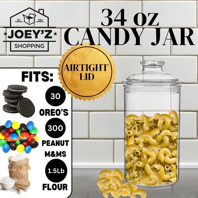 Alt view image 2 of 7 - 34oz/1L - Acrylic Airtight Candy Jar Cookie Jar