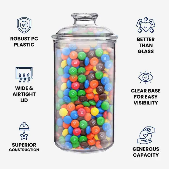 Alt view image 7 of 7 - 34oz/1L - Acrylic Airtight Candy Jar Cookie Jar