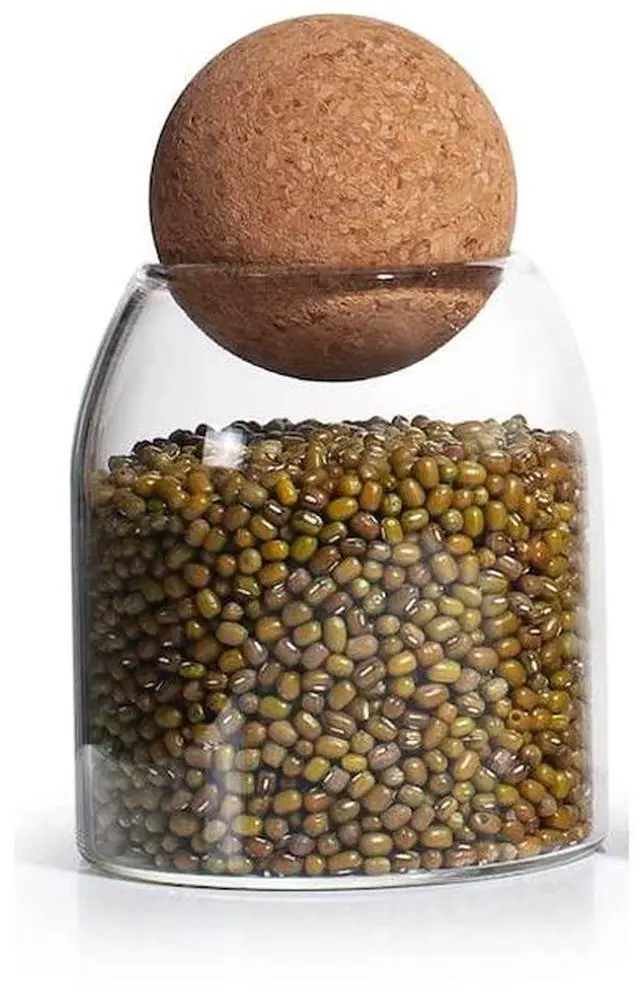 Main image of Glass Jars with Cork Lids, Candy Jar with Lid, Coffee jar for Counter, Cookie Jar with Airtight Lids, Clear Glass Jar for Candy, Tea, Coffee Bean, Sugar, Spices, Apothecary etc (450ml/15oz)