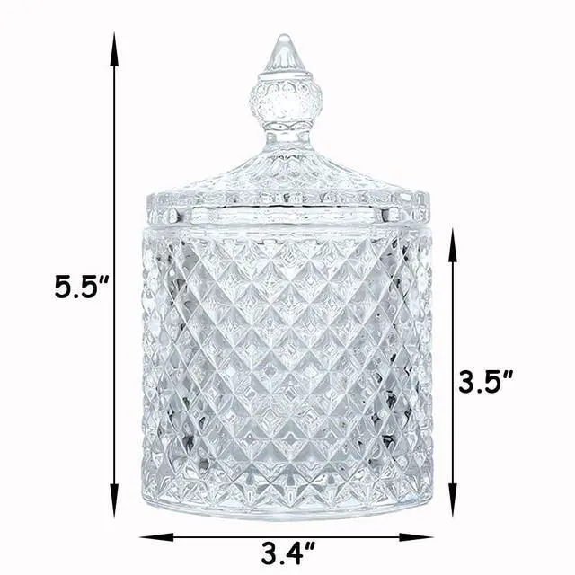 Alt view image 3 of 7 - Glass Jar With Lid,Qtip Holder,Sugar Bowl,Candy Cookie Jars,Jewelry Box,Decorative Jar,Candle Cup(Clear)