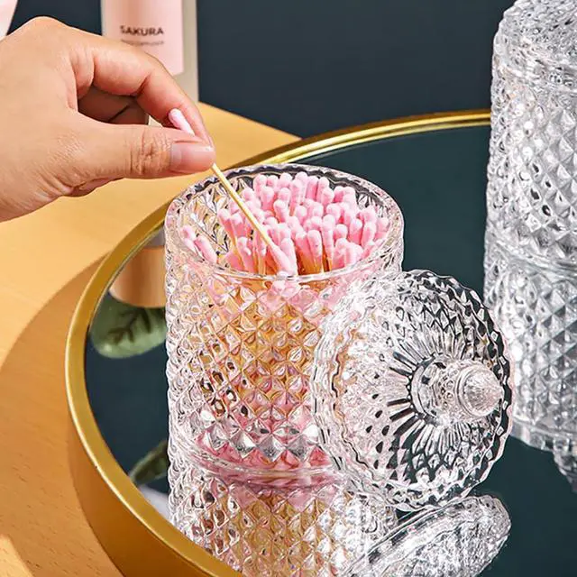 Alt view image 5 of 7 - Glass Jar With Lid,Qtip Holder,Sugar Bowl,Candy Cookie Jars,Jewelry Box,Decorative Jar,Candle Cup(Clear)